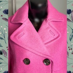 GAP Double-Breasted, Pink Wool Peacoat - Size M